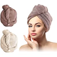 Los mejores  - Toalla Turbante-Toalla Pelo-Turbante Toalla Wrap-Toalla para el Cabello-Toalla para la Cabeza con botón de Microfibra de…